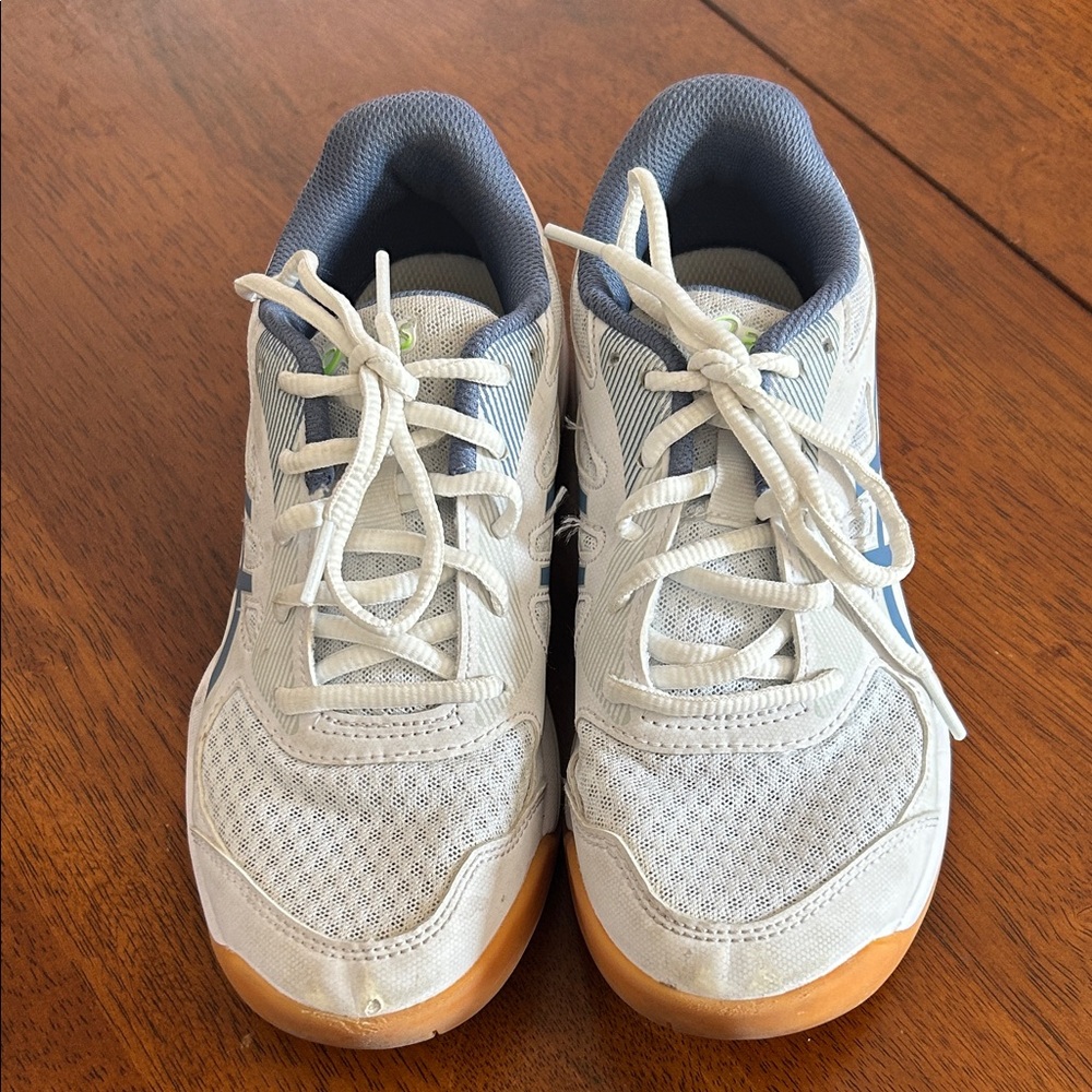Asics Kids White and Blue Sneakers